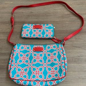 Kate Spade patterned crossbody and matching wallet. Both in great condition.